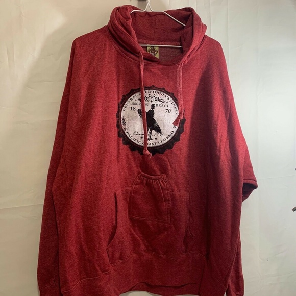 Brew City Mens New Beer Holder Koozie Tailgate Hoodie Sweatshirt in Red M/L/XL - Picture 1 of 4